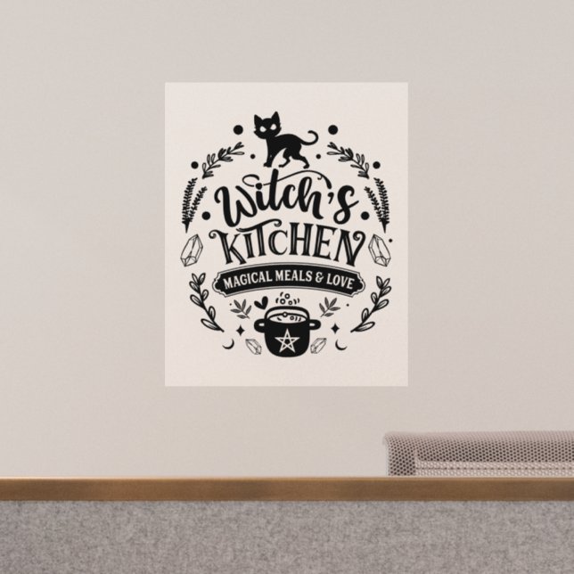 cool witch kitchen word art  wall decal  (Office)