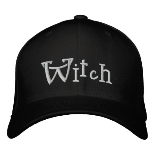 Cool Witch Word Print Embroidered Baseball Cap