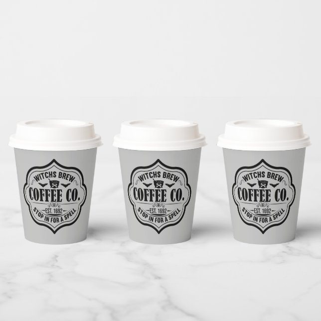 cool witches brew coffee company Halloween Paper Cups (Multi)