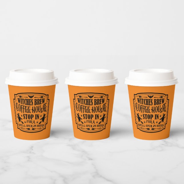 cool witches brew coffee house Halloween Paper Cups (Multi)