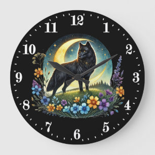 Cool wolf animal lovers large clock