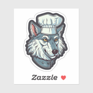 Cool Wolf Chef Awesome Animal Graphic Sticker