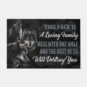 Cool Wolf Saying Doormat, Funny Quotes Doormat