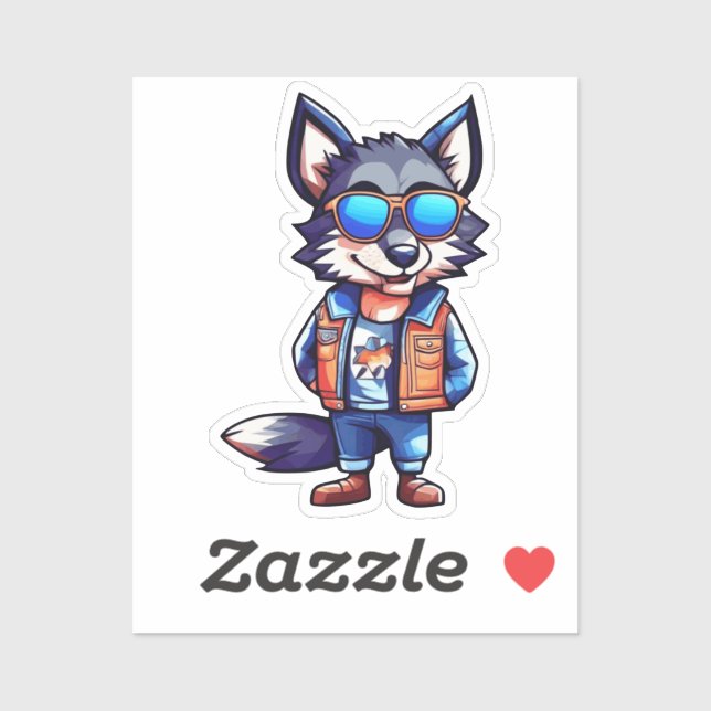 cool wolf sticker (Sheet)