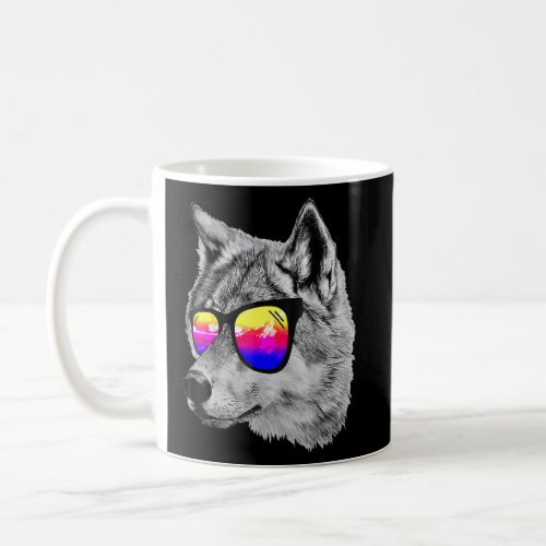 Cool Wolf Wear Rainbow Sunglasses Wild Animals How Coffee Mug
