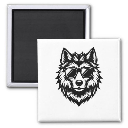 Cool Wolf With Sunglasses  Magnet