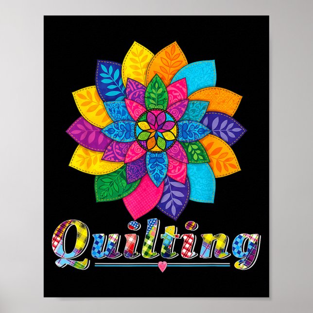 Cool Women Quilting Sewing Love Quilt Patterns Qui Poster (Front)