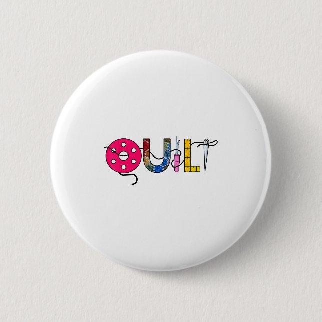 Cool Womens Quilt Quilting Sewing Hobby Crafter Gi Button (Front)