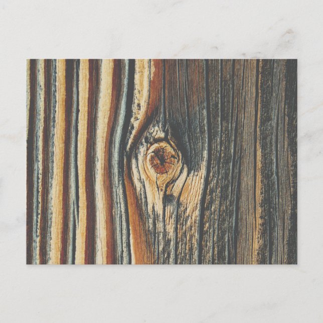 Cool Wood Grain Knot Texture Postcard (Front)