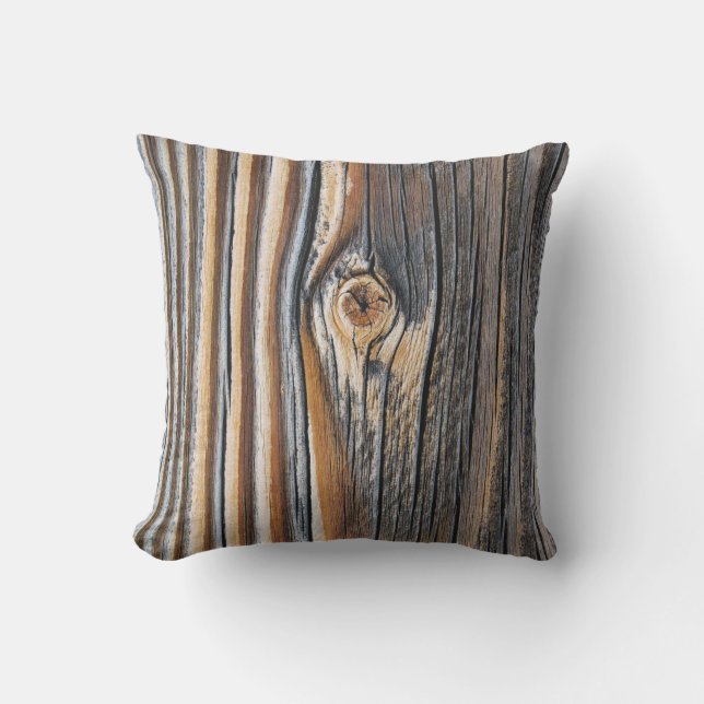 COOL Wood Grain Pattern Outdoor Pillow (Front)