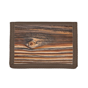 COOL Wood Grain Pattern Tri-fold Wallet