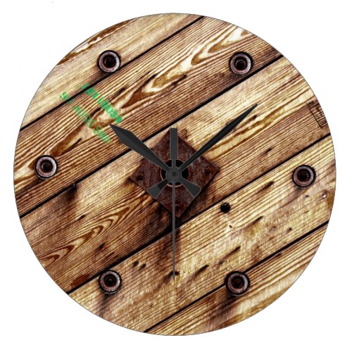 Cool Wood Texture Large Clock
