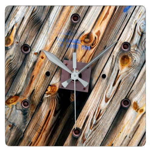 Cool Wooden Wire Spool Square Wall Clock