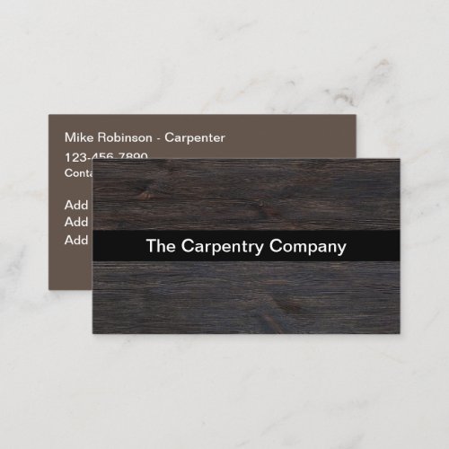 Cool Woodgrain Look Carpenter Business Cards