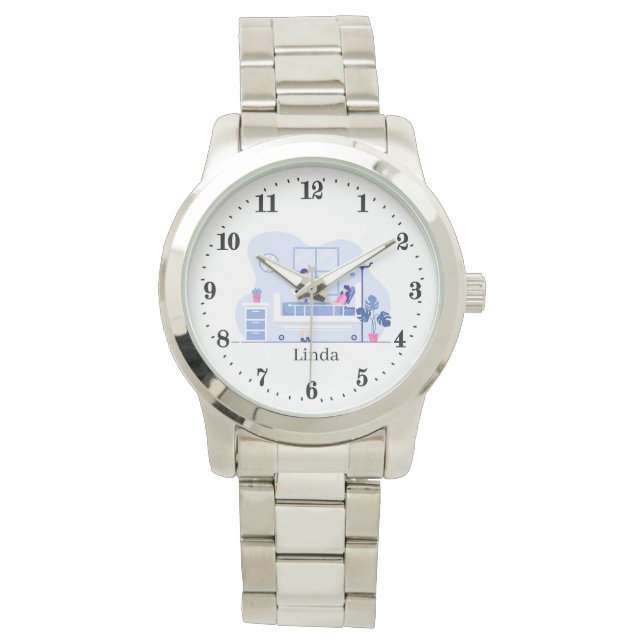 cool working Nurse add name  Watch (Front)