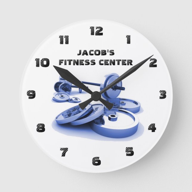 Cool Workout Gym Fitness Center Custom Round Clock (Front)