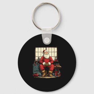 Cool Workshop Santa Claus With Wrenches Tool Costu Keychain