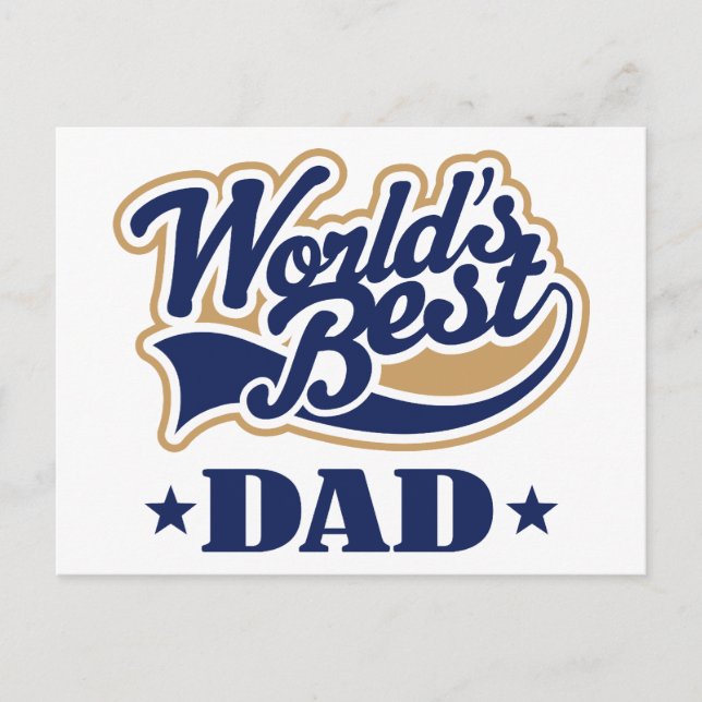 Cool World's Best Dad Gift Postcard (Front)