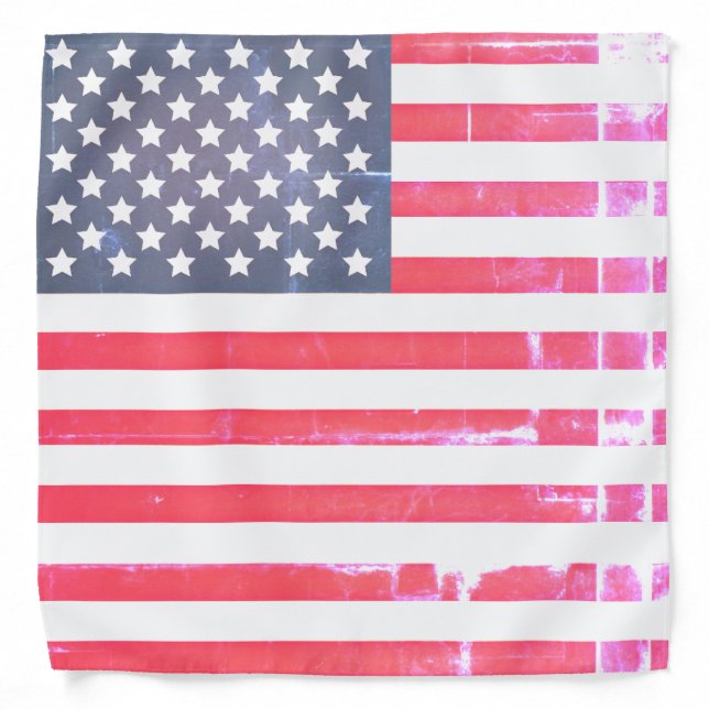 Cool Worn Out American Flag Bandana (Front)