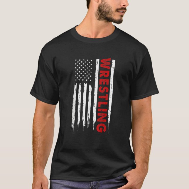 Cool wrestling USA Fan and coach For Men Women T-Shirt (Front)