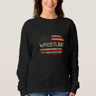 Cool Wrestling USA For Men Women Wrestling Coach  Sweatshirt