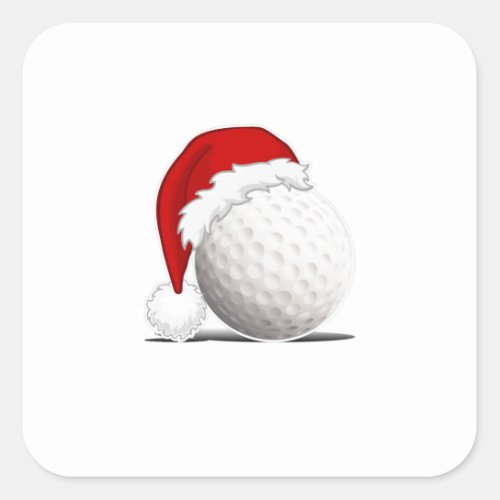 Cool Xmas Golf ball fan design Merry Christmas Square Sticker