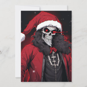 Cool Xmas Holiday Season Skull Santa Bone Tuxedo Card