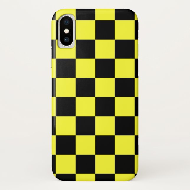 Cool Yellow and Black checkered pattern Case-Mate iPhone Case (Back)