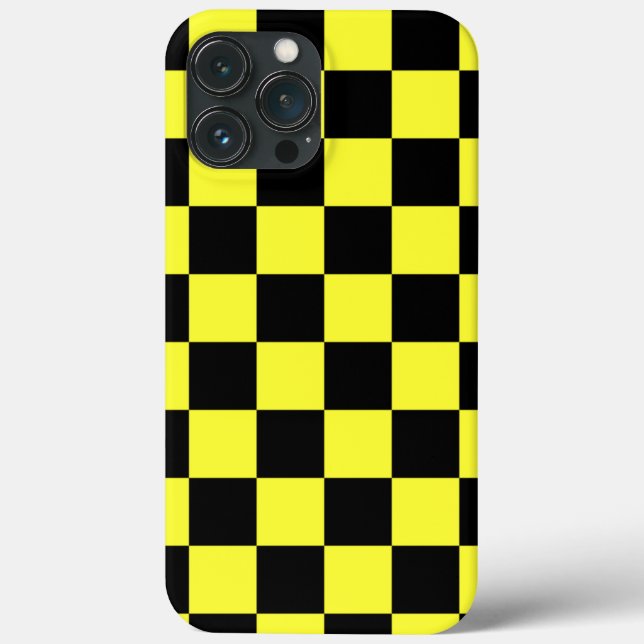 Cool Yellow and Black checkered pattern Case-Mate iPhone Case (Back)