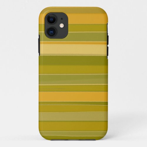 Cool Yellow and Olive Stripes Seamless Graphic Art iPhone 11 Case
