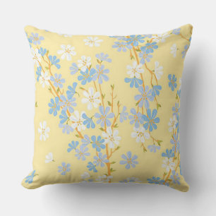Cool Yellow & Blooming Spring Flower Throw Pillow
