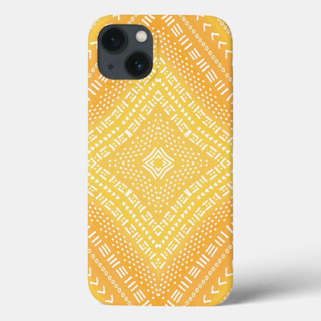 Cool Yellow Boho Kaleidoscope Mandala Case-Mate iPhone Case (Back)