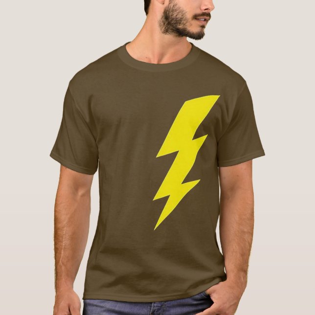 cool yellow bolt of lightening thunderbolt  design T-Shirt (Front)