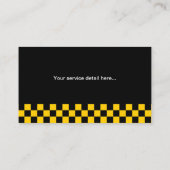 Cool Yellow Checkered Car & Van Hire Business Card (Back)