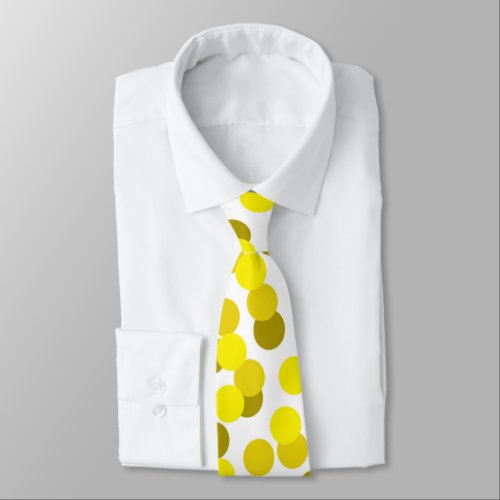 cool yellow confetti party pattern neck tie
