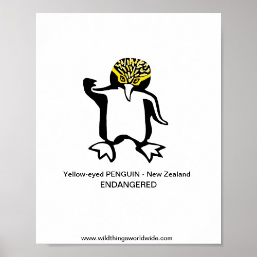 Cool Yellow_eyed PENGUIN _ Endangered animal Poster
