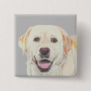 Cool Yellow Lab Pin Button