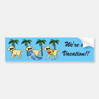 Cool Yellow Labradors Cartoon Bumper Sticker