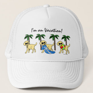 Cool Yellow Labradors Cartoon Trucker Hat