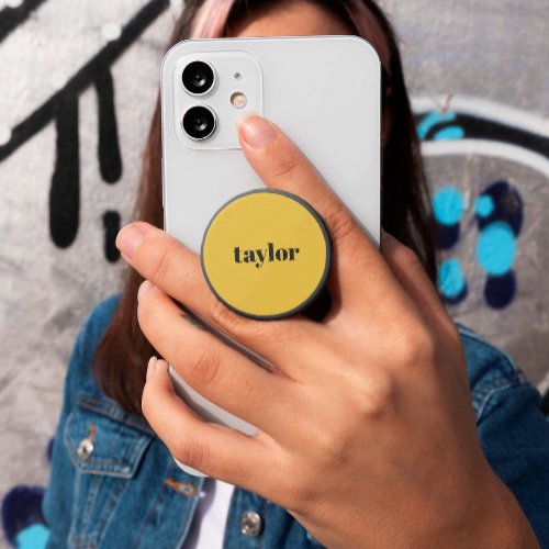 Cool Yellow Modern Minimalist Trendy Personalized PopSocket