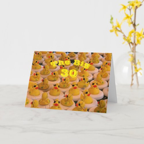 Cool Yellow Rubber Ducks Funny 30th Birthday   Card