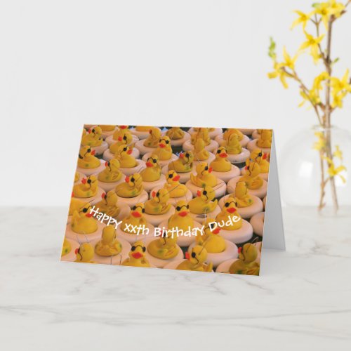 Cool Yellow Rubber Ducks Personalized Birthday  Card