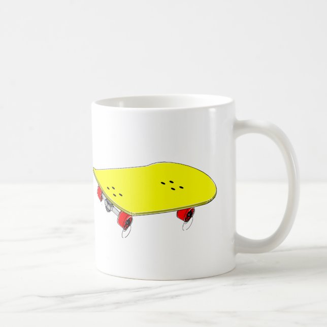 Cool yellow skateboard coffee mug (Right)