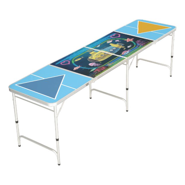 Cool yellow submarine beer pong table (Angled)
