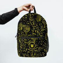 Cool Yellow Tiger Wild Animal Print Monogram