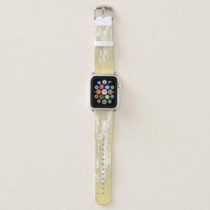 Cool Yellow White Grunge Pattern Apple Watch Band