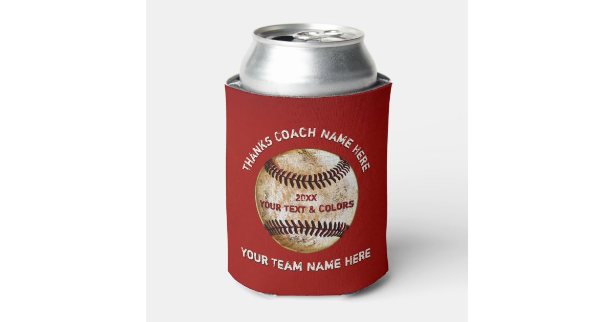 Cool yet Cheap Baseball Coach Gifts, Personalized Can Cooler | Zazzle