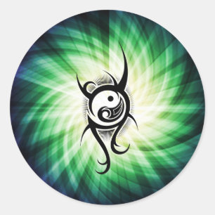 Cool Yin Yang Classic Round Sticker