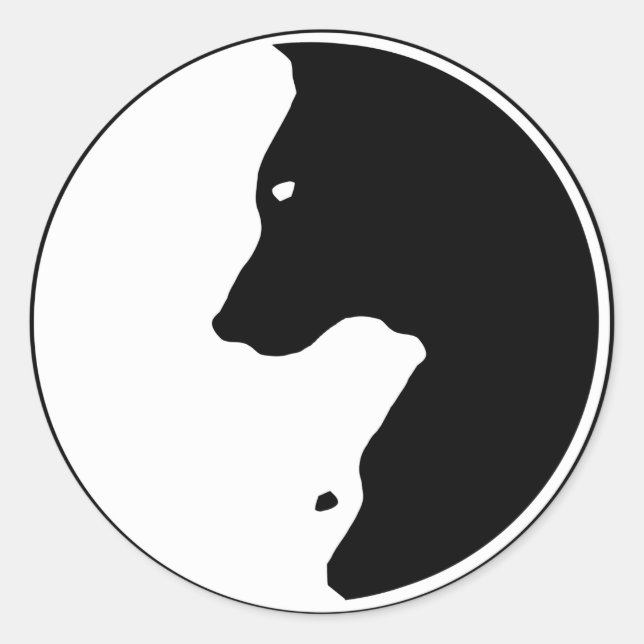 Cool Yin Yang Dog Labrador Classic Round Sticker (Front)