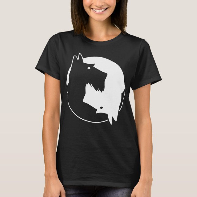 Cool Yin Yang Dog Shirt - Cute Scottish Terrier Te (Front)